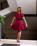 Maroon crossneck Aline dress