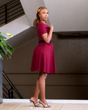 Maroon crossneck Aline dress