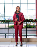 Maroon tahari trouser suit