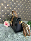 Gold Brown Buckle Bag