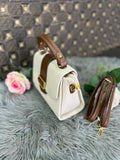 Gold Brown Buckle Bag