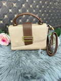 Gold Brown Buckle Bag