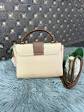 Gold Brown Buckle Bag