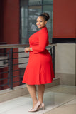 Red Vneck Aline dress