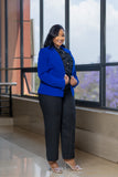 Royal blue one buttoned blazer