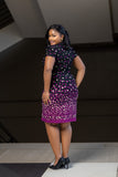 Purple polka necktie dress