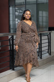 Cheetah print wrap dress