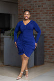 Midnight Blue Ruched Dress