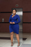 Midnight Blue Ruched Dress