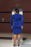 Midnight Blue Ruched Dress