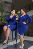 Midnight Blue Ruched Dress