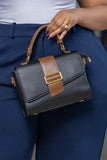 Black Gold Brown Buckle Bag