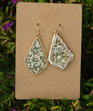 Gold sparky teardrop earrings