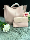 Pink Tote studded bag