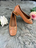 Brown flat heel shoes