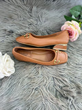 Brown flat heel shoes