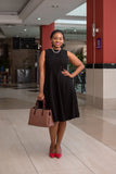 Black Aline dress , Dress,- Sarai Afrique