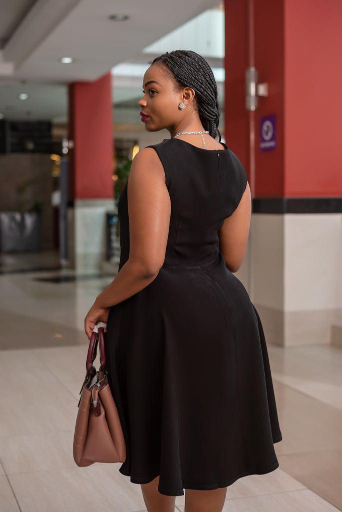 Black Aline dress , Dress,- Sarai Afrique