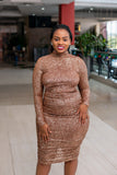 Rose gold bare back glitter dress , Dress,- Sarai Afrique