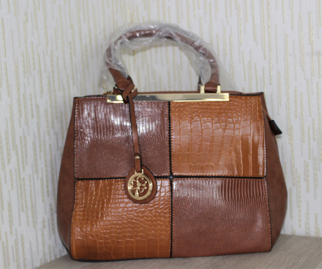 Leather gold strap bag , Bag,- Sarai Afrique
