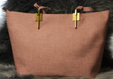 Gold handle tote bag , Bag, Tote bag,- Sarai Afrique