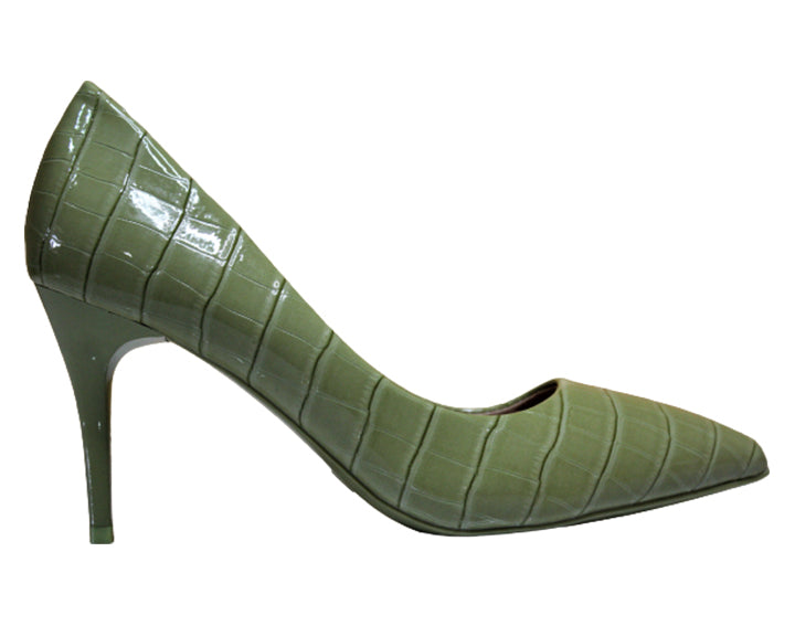 Green wet look heel , Shoe, shoes,- Sarai Afrique