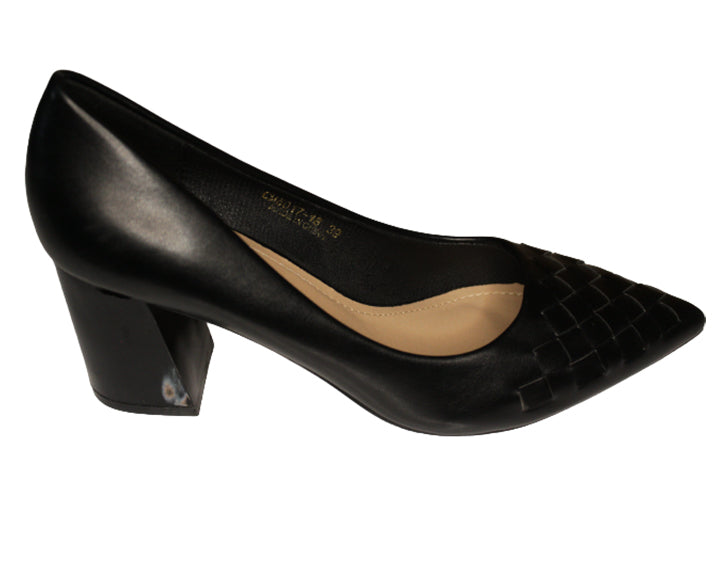Black pointed chunky heel , Shoe, shoes,- Sarai Afrique